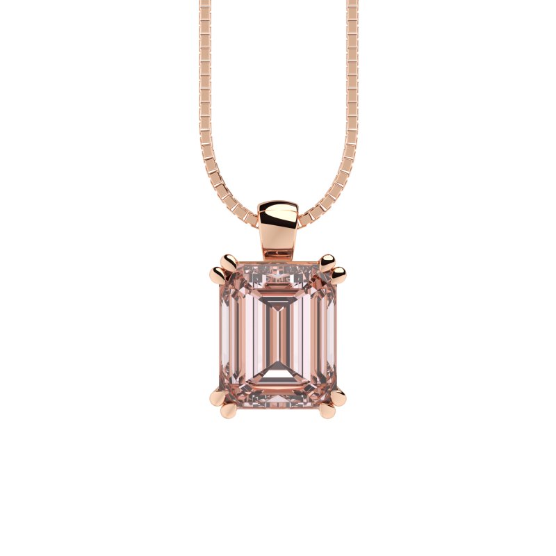 rose gold baguette necklace