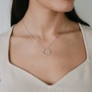Necklace baguette circle silver