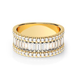 Ring baguette zirconia gold