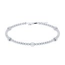 Bracelet diamond-coated beads zirconia silver