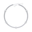 Bracelet diamond-coated beads zirconia silver
