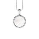 Pendant circle mother of pearl silver