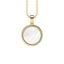 Pendant circle mother of pearl gold