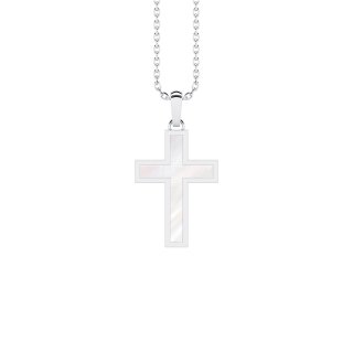 Pendant cross mother of pearl silver