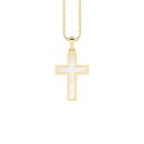 Pendant cross mother of pearl gold