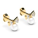 Stud earrings loop pearl gold