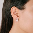 Stud earrings drop zirconia pearl silver