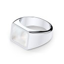 Signet ring square mother of pearl silver