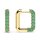 Creoles square small green cubic zirconia gold