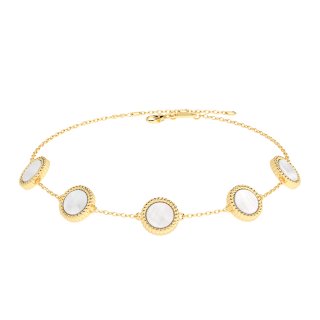 Bracelet coins mother of pearl gold
