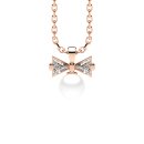 Necklace bow pearl rose gold