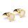 Cufflinks round mother of pearl gold