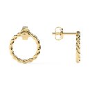 Stud earrings circle twisted gold