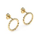 Stud earrings circle twisted gold