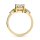 Ring gelber Baguette mit ovalen Zirkonia Gold